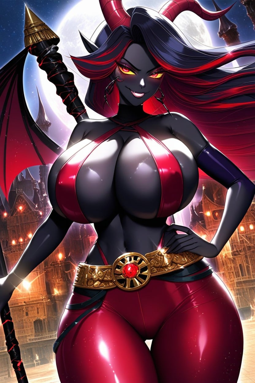 Purple Thong, Giant Hangers, Oni Horn On Forehead AI Porn