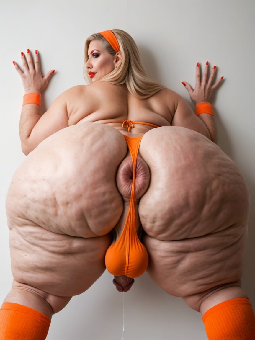 Bleached Anus, Cellulite Legs, Huge Red Lips Shemale AI Porn