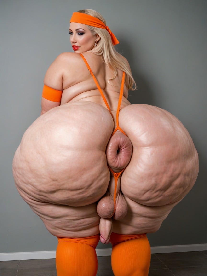 Hands On The Wall, Standing, Fat Arms Shemale AI Porn