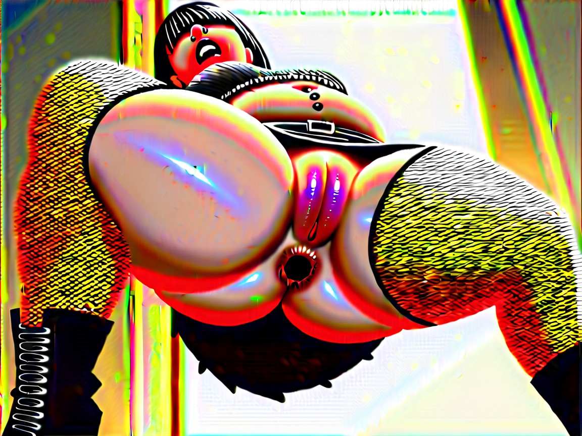 Small Breasts, Ass Bigger Than Torso, Big Belly BBW AI Porn