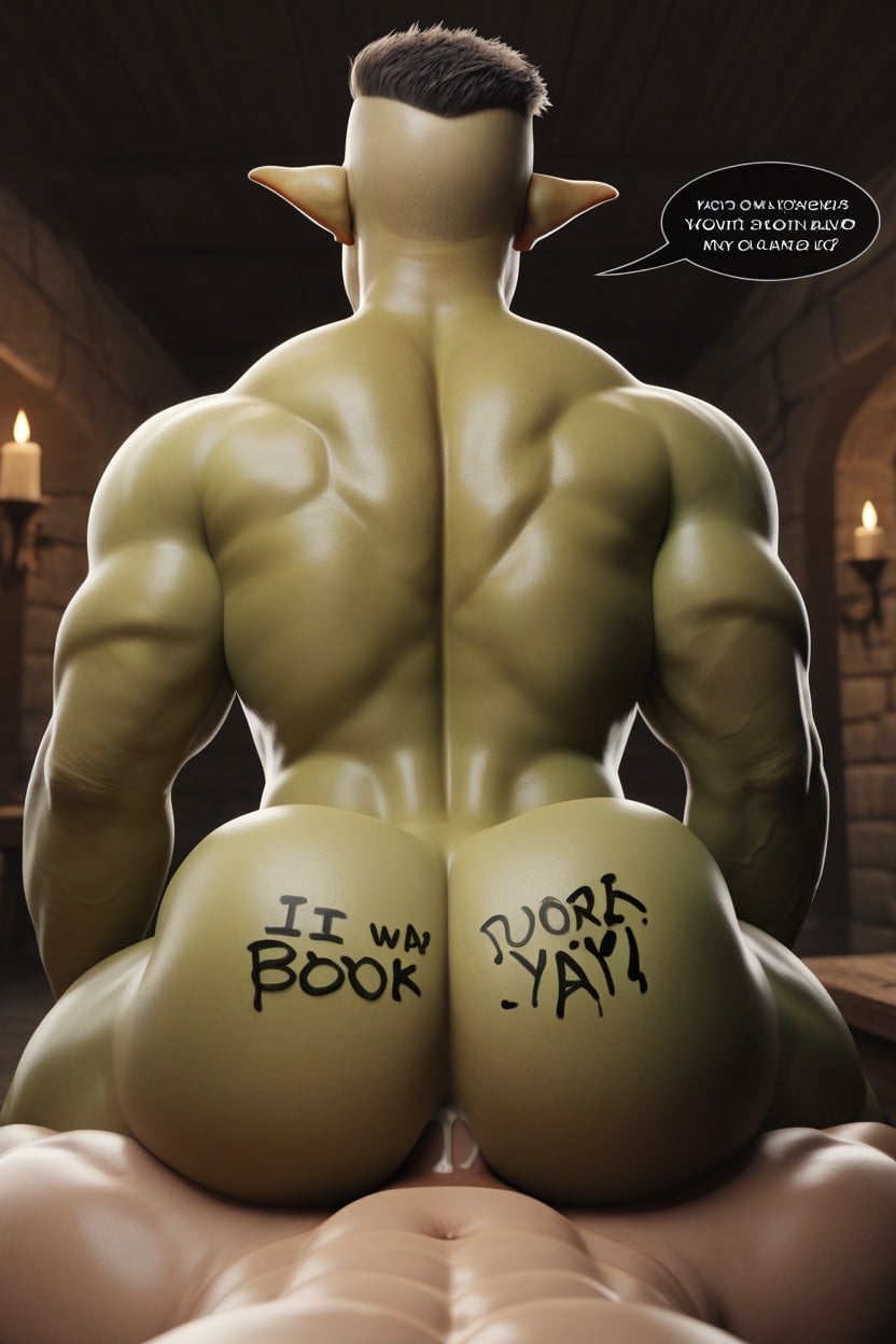 Big Muscular Bubble Butt, Pov, Dom Bottom AI Gay Porn