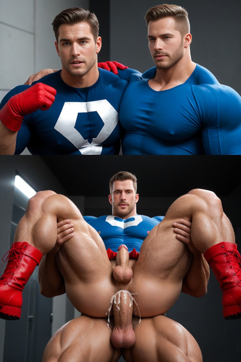 Ahegao, More Muscles, Cumshot AI Gay Porn