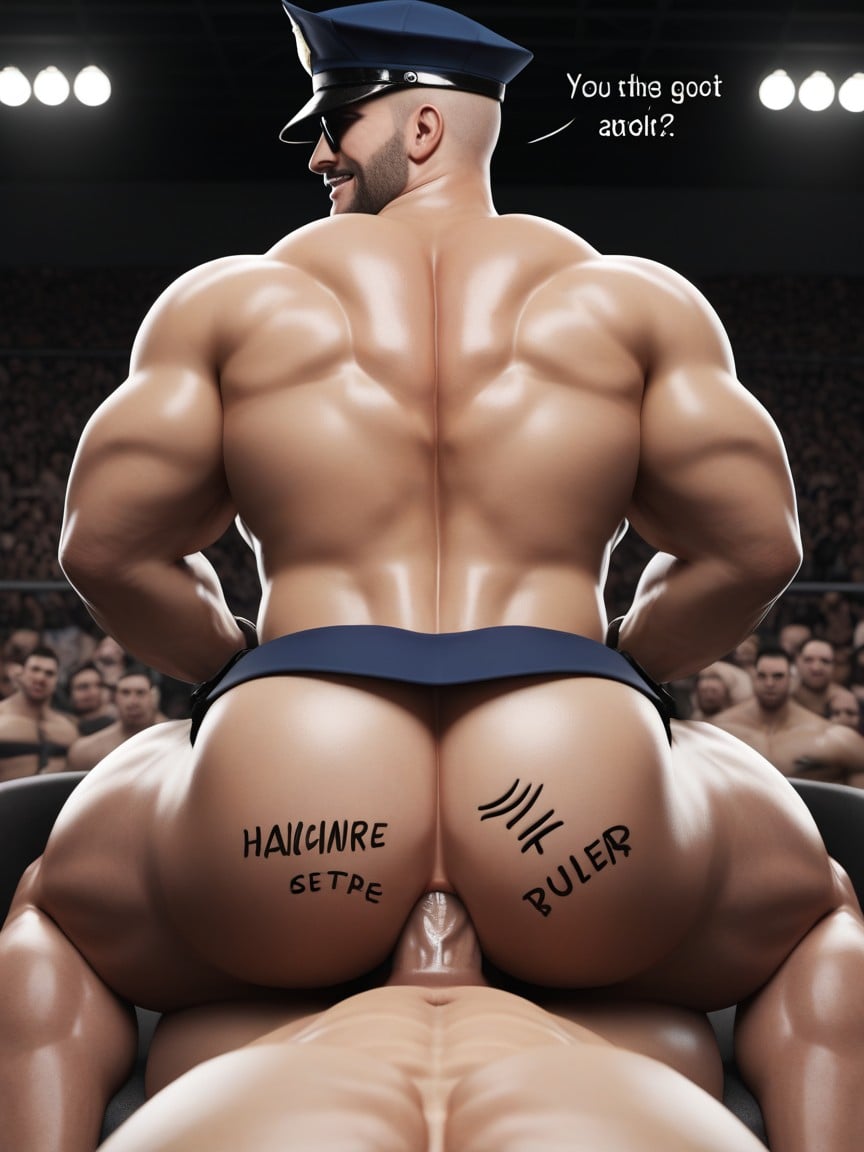 Power Bottom, Prison, Body Writing On Ass Is Top Panicking Because He Feels The Pleasure Increasing As The Deadly Suction Starts AI Gay Porn