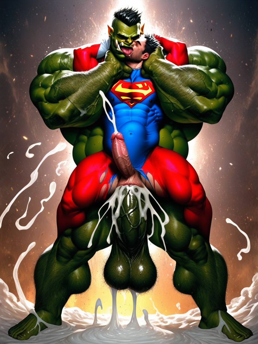 Ripped Costume, Drooling, Bottom View AI Gay Porn