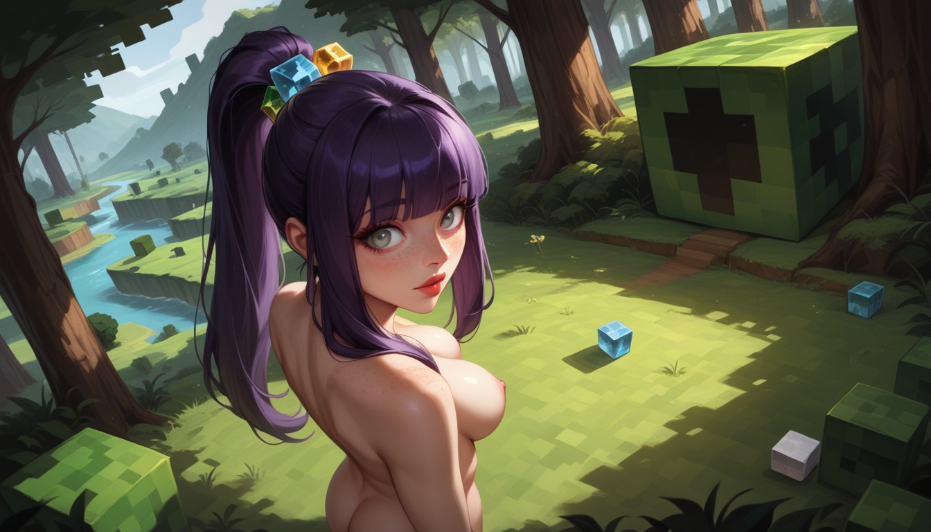 Wide Eyes, Cube Shaped World, Gloss Lips Hentai AI Porn
