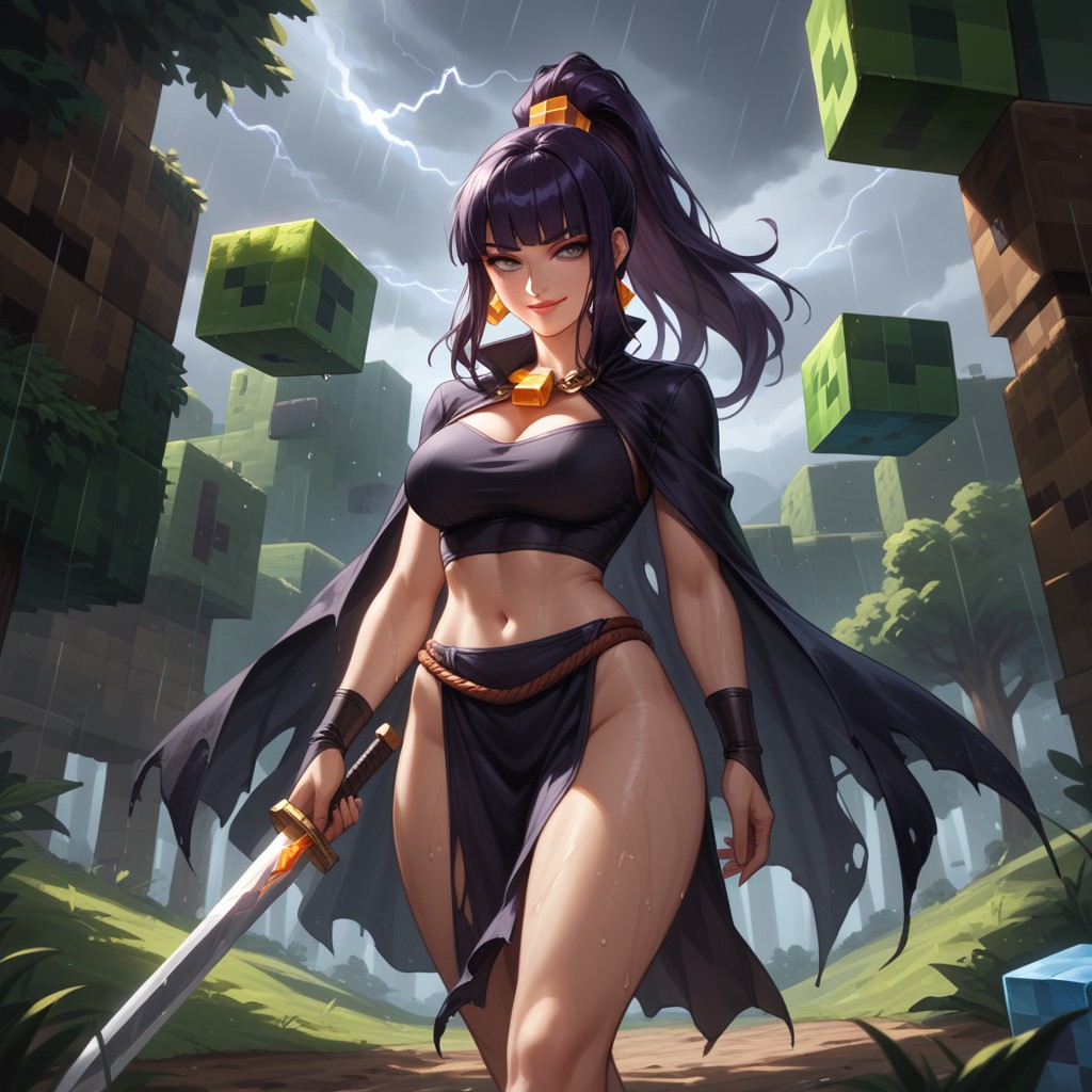 Evil Smile, Rounded Ass, Gloss Lips Hentai AI Porn