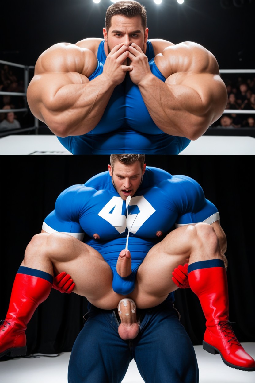 As A Man, Only Men, Torn Blue Shirt Red Boots AI Gay Porn