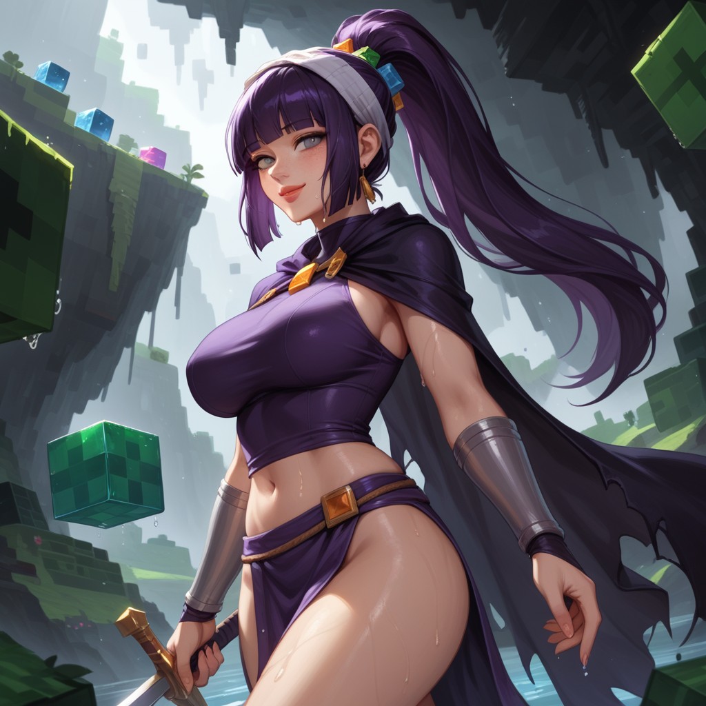 Cloth Headband, Minecraft Style, Rounded Ass Hentai AI Porn