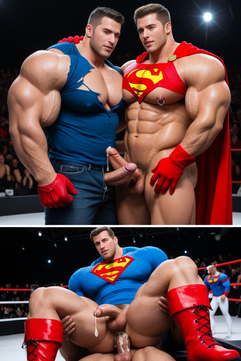 Superman Like Hero, Multiple Views, More Muscles AI Gay Porn