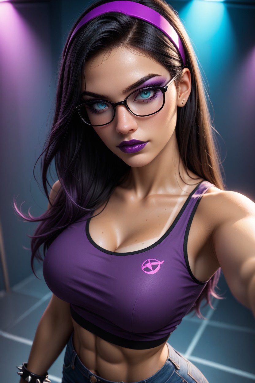 Form Fitting Clothes, Perfect Skin Complexion, Sleeveless T-shirt AI Porn