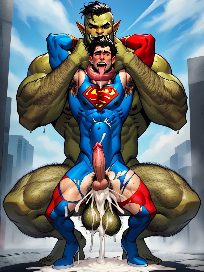 Cum On Thighs, Dripping Cum, Giant Clit AI Gay Porn