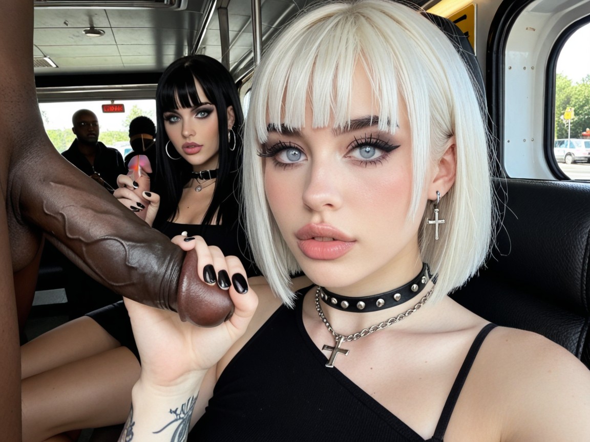 Strongly Grabbing Cock, Goth Cutie, Stunningly Boobs AI Porn