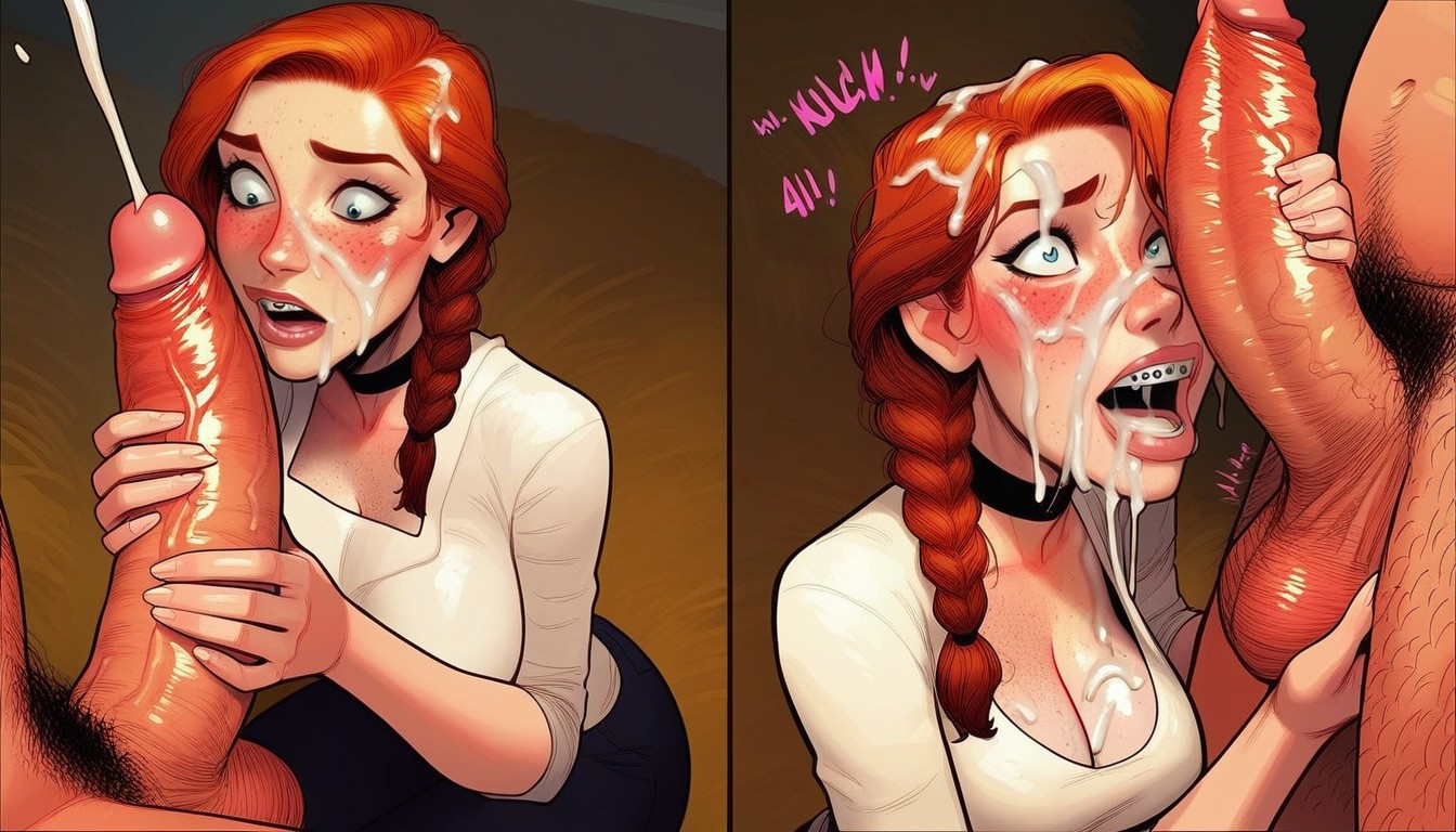 Freckles, Light Fair Skin, Staring At Cock AI Porn