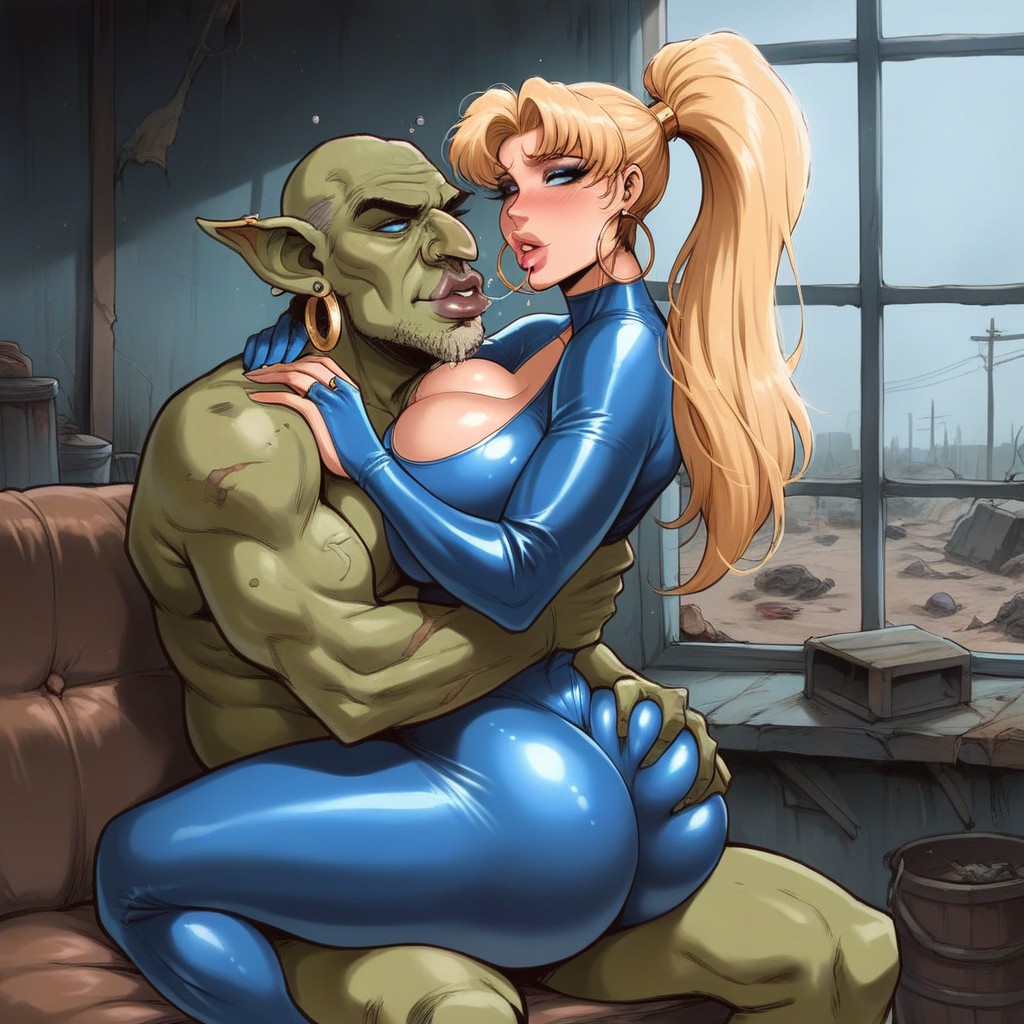 Busty, Makeup, Blonde Hair AI Porn