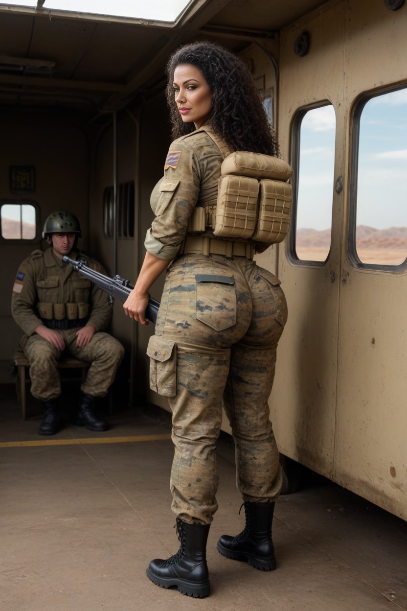 Rounded Ass, Fully Dressed, Ultra High Details MILF AI Porn