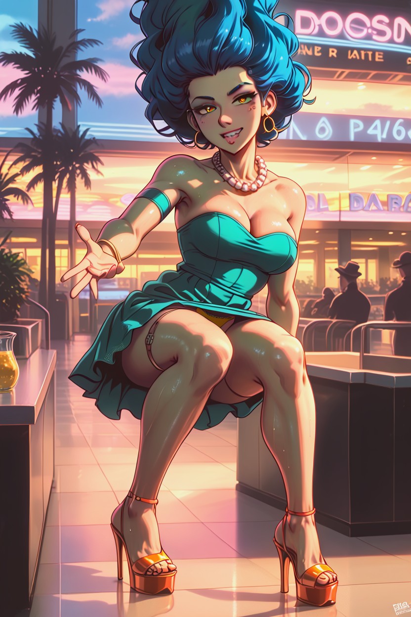 Squeezing Breasts, Pores, Hdr AI Porn