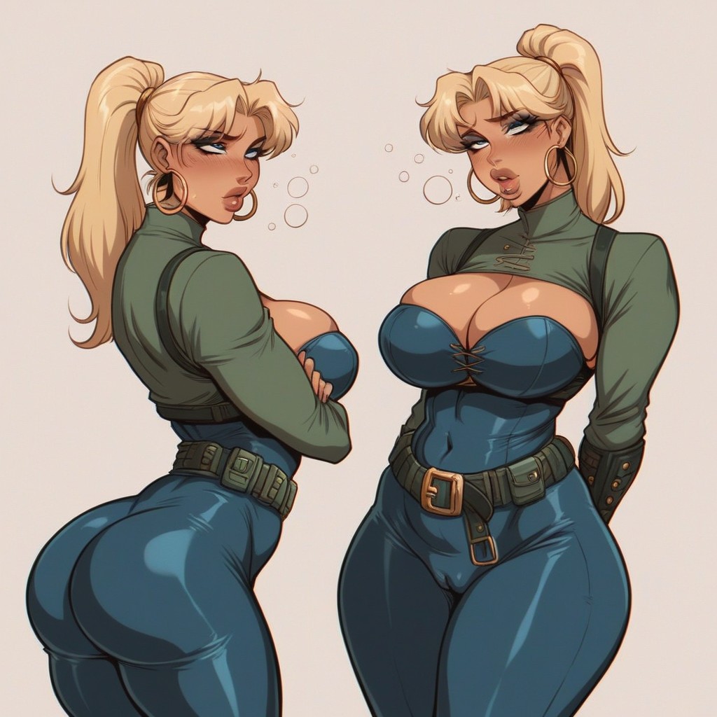 Blue Eyes, Plump Lips, Drool AI Porn