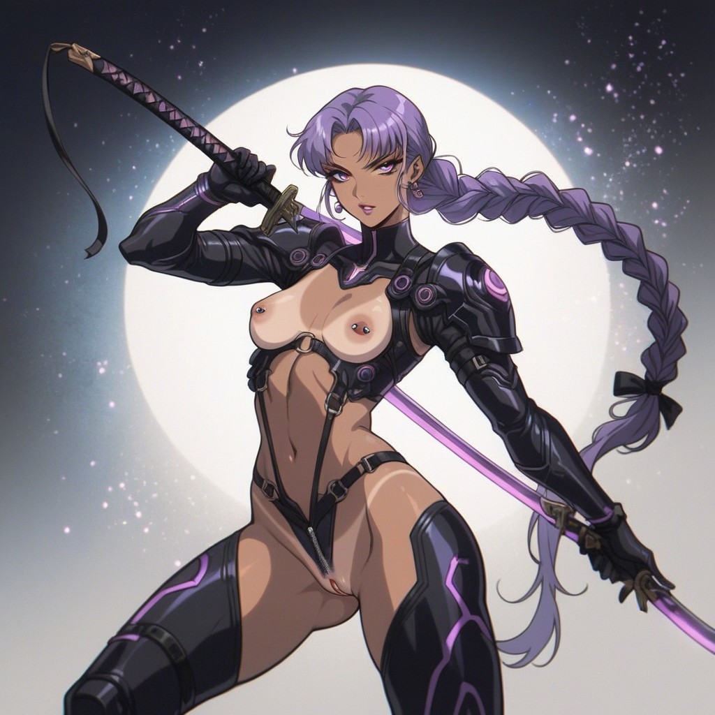 Anime Woman, Combat Ready Stance, Warrior Hentai AI Porn