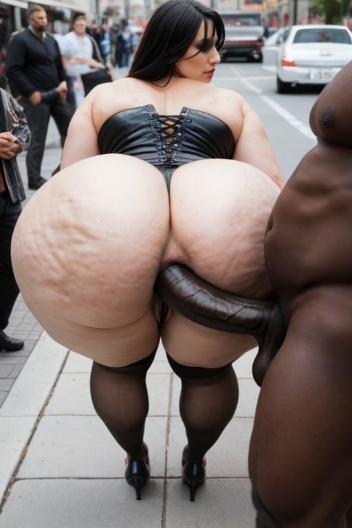 Standing Anal From Behind, Hairy Asshole, Gigantic Ass AI Porn