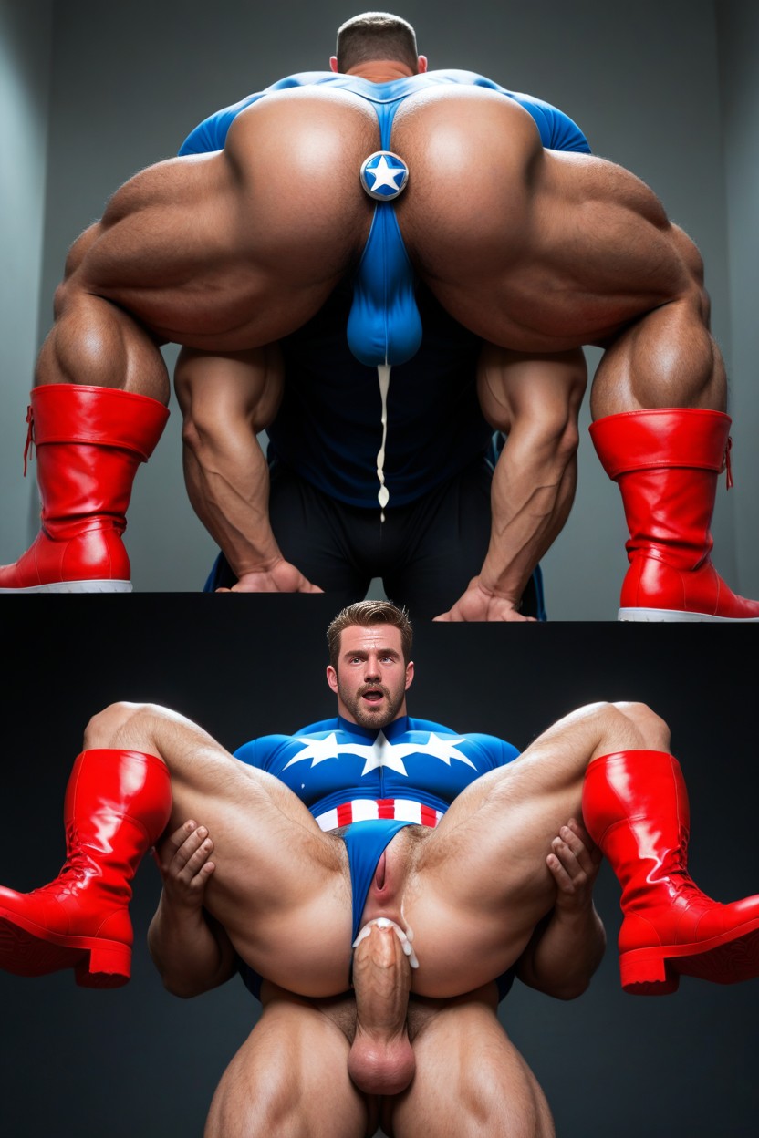 Oversized Muscles, Erection, Humiliated AI Gay Porn