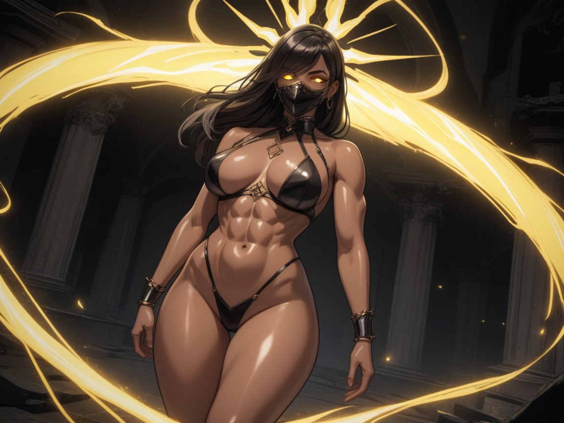 Soft Neon Silver Light On Body, Silver Arcane Light Background, Temple Ruins 라틴 AI 야짤