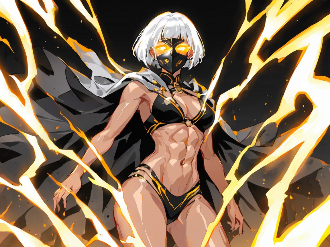 Silver Arcane Lightning Bloom, Afterimage, Squared Chest Width Hentai AI Porn