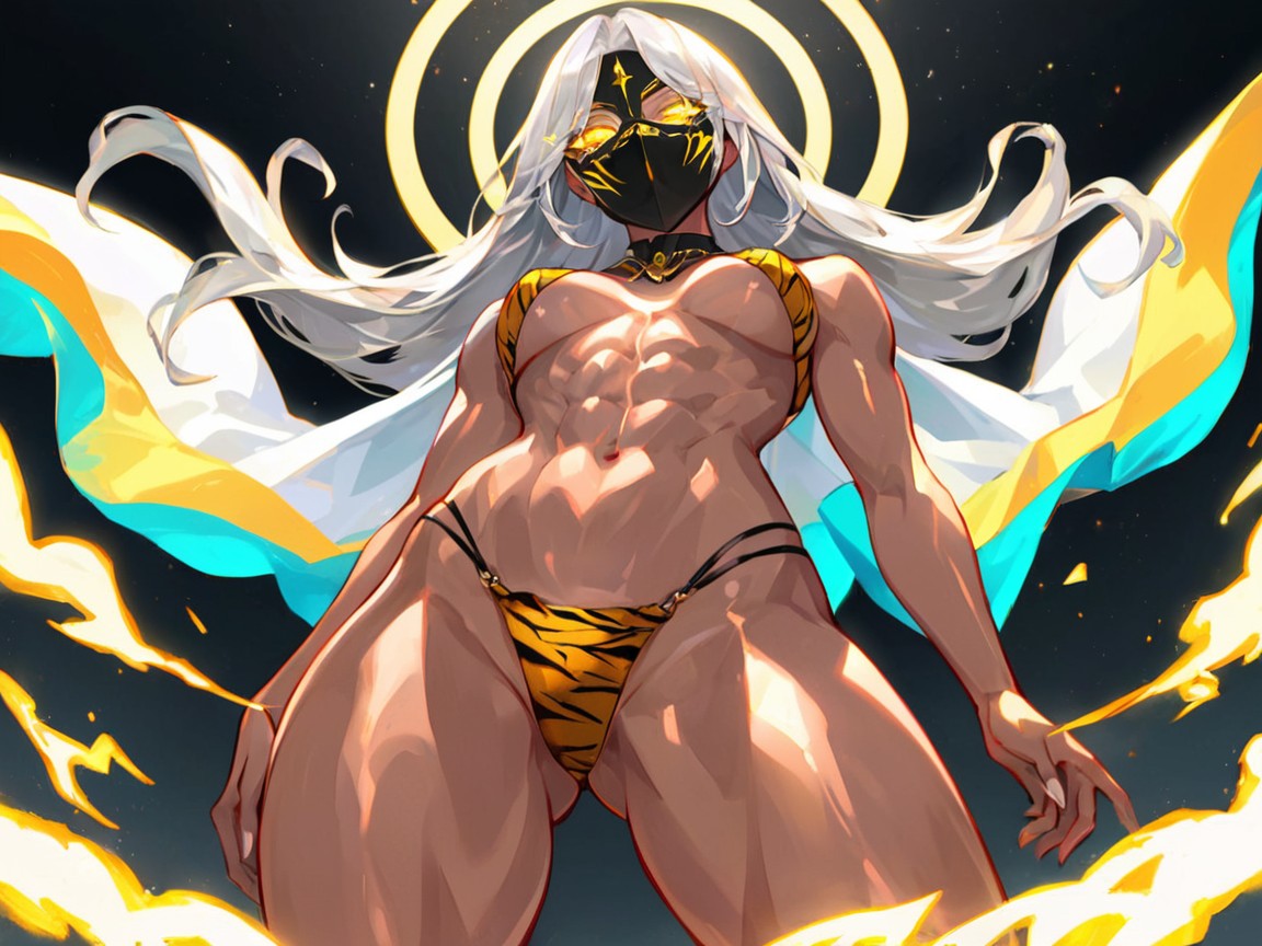 White Hair, Squared Shoulders, Downturned Eyes Hentai AI Porn
