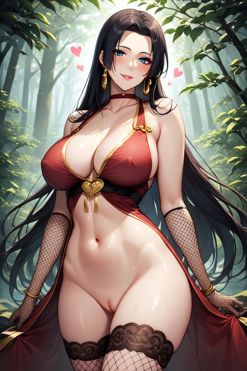 Big Butt, Marked Vagina, Fishnet Gloves Hentai AI Porn