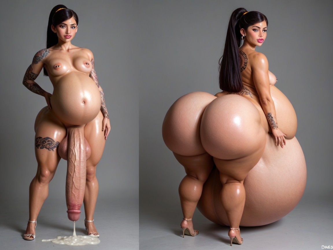 Beautiful Bimbo, Gigantic Ass, White Skin Shemale AI Porn