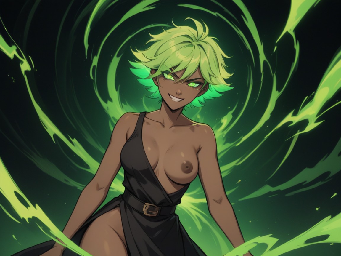 High Contrast Colors, Asymmetrical Breasts, Magical Tome Porno latina IA