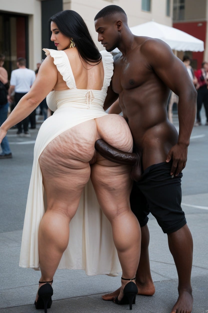 Big Wide Hips, Side View, Huge Black Cock AI Porn