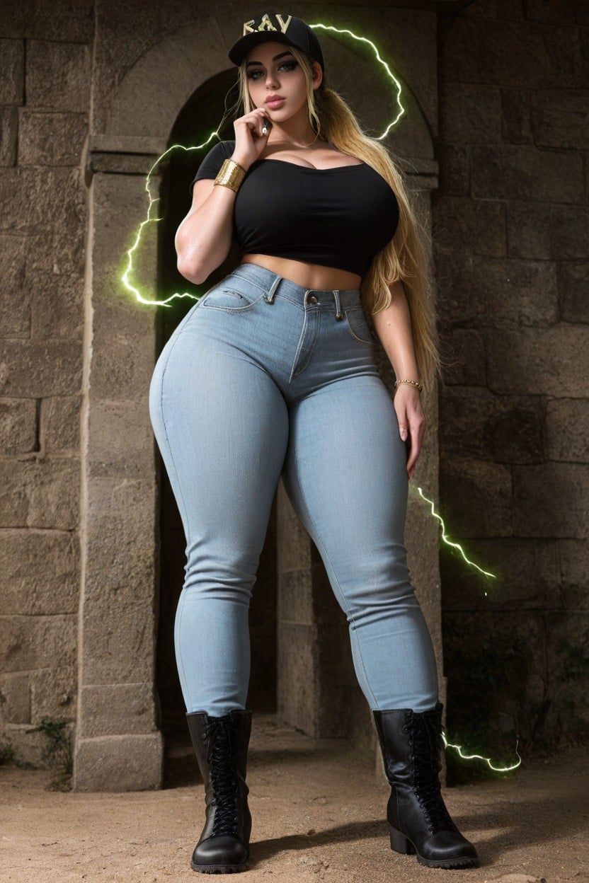 She Is Looking At The Bracelet, Lewdua Style Arched Back, Dynamic Lighting AI Porn