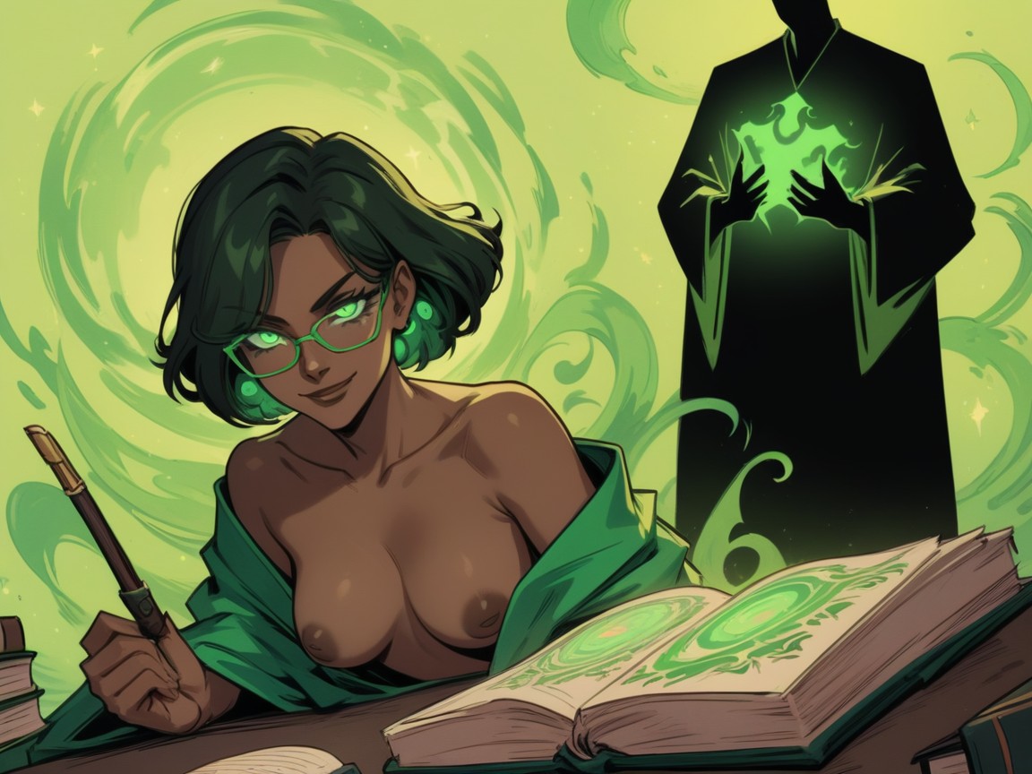 Maigre, Neon Green Glasses, Magical Book Porno IA Latina