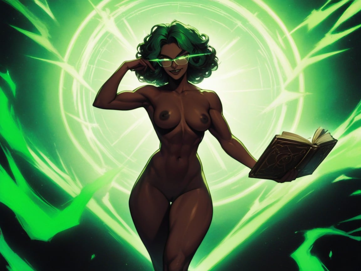 Energetic Face, Book In Womans Hands, Curly AI Porn