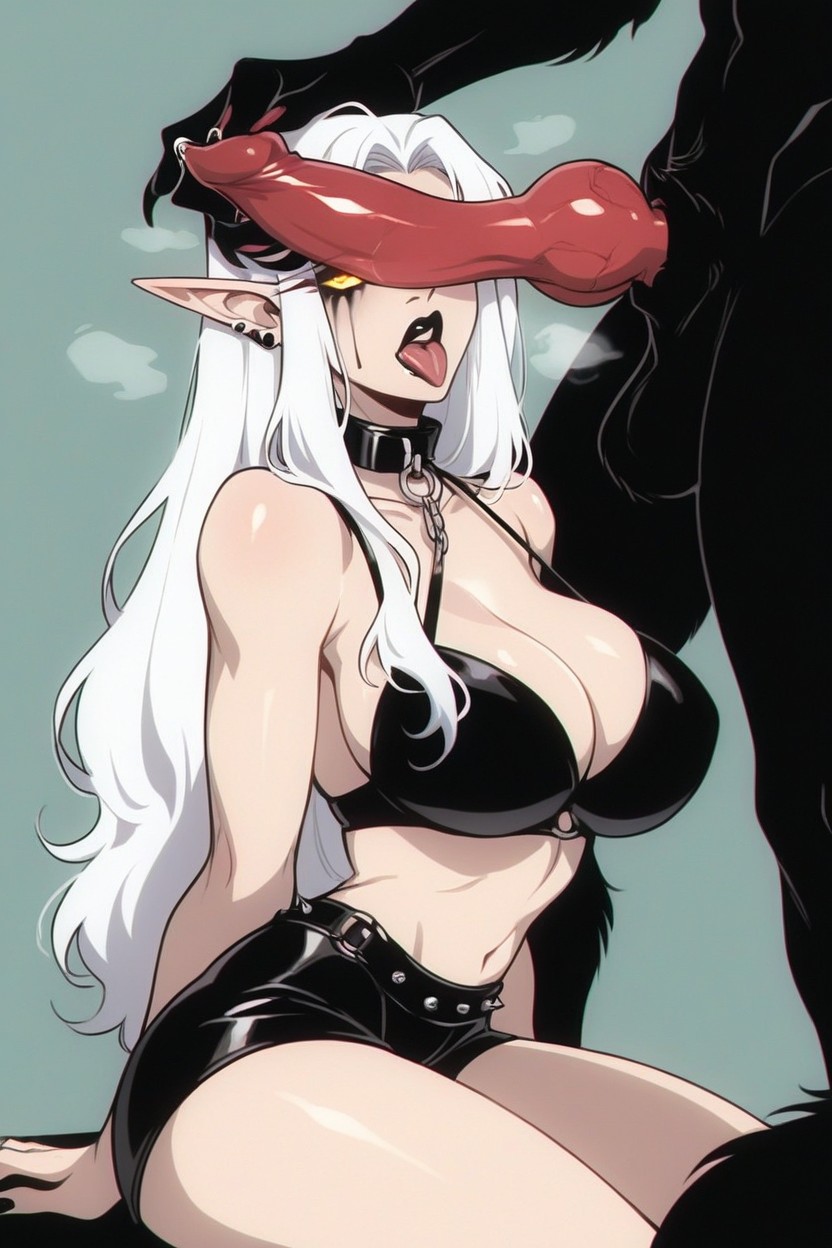 Black Lipstick, Leather Shorts, Werewolf Sex Hentai AI Porn