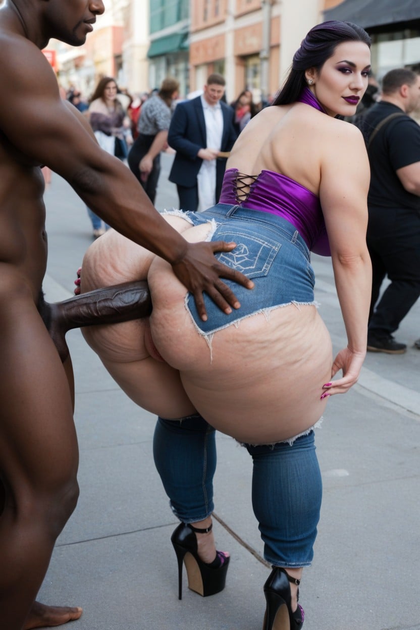 Getting Standing Anal Sex, Full Body In Lisbon Crowded Street, Mega Ass AI Porn