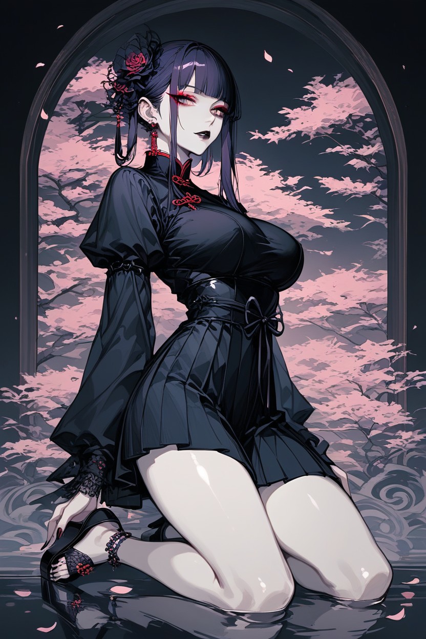 Large Ass, Black Lips, Side View Hentai AI Porn
