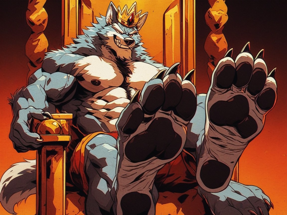 Gigantic, The Paw Soles Fill The Image, Paws For Feet AI Gay Porn