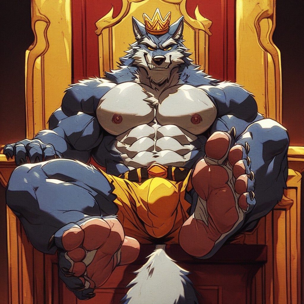 An Anthro Character, Gigantic, Of A Furry Werewolf AI Gay Porn