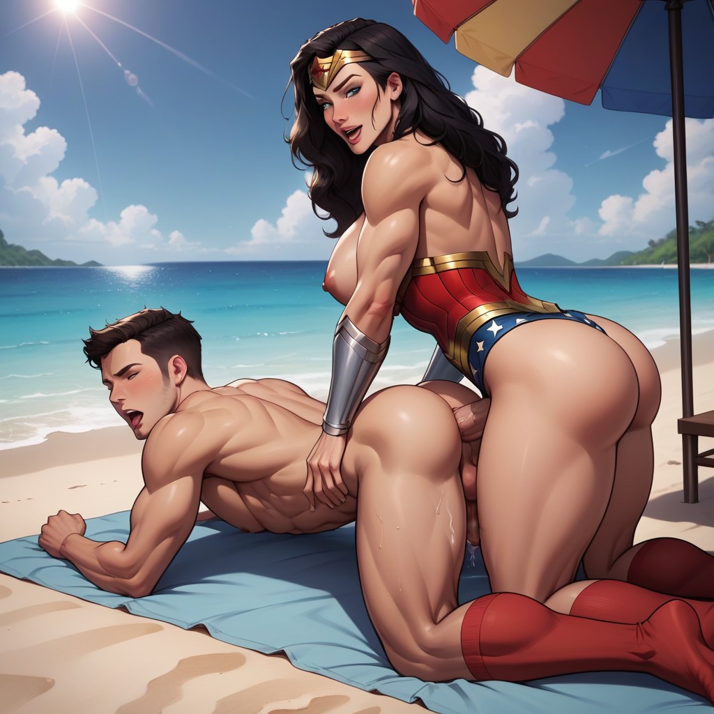 Ass Up, Wonder Woman Corset, Exposed Nipples Hentai AI Porn