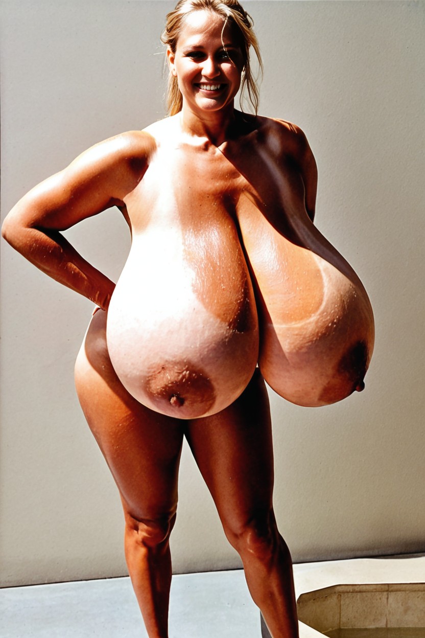 Naked, Normal Ass, Gigantic Breasts AI Porn