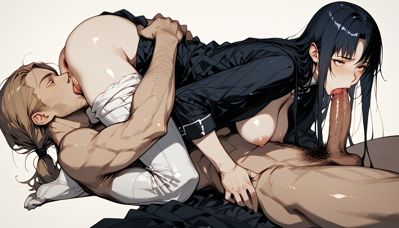 Black Jacket, Steel Breastplaid, Hand On Head Hentai AI Porn