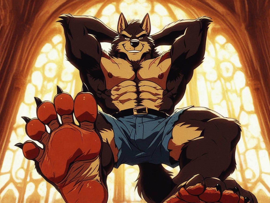 Werewolf, Dominant, 30+ AI Gay Porn