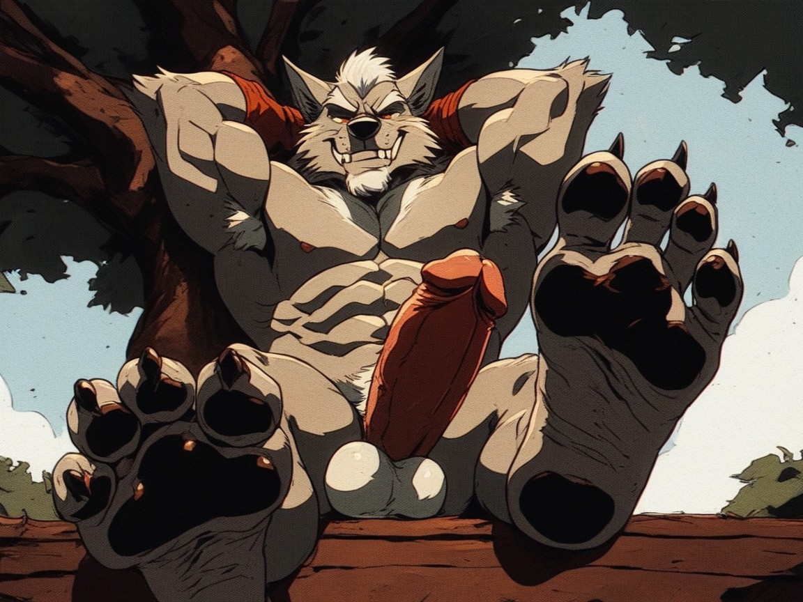 Furry Foot Paws, Manly Anthropomorphic, 30+ AI Gay Porn