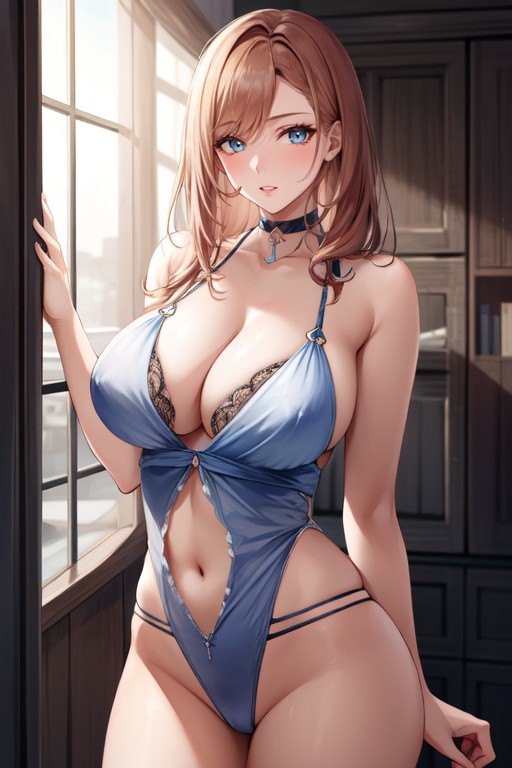 Jurk, Zilveren Hoge Hakken, Enorme Kont Hentai AI Porn