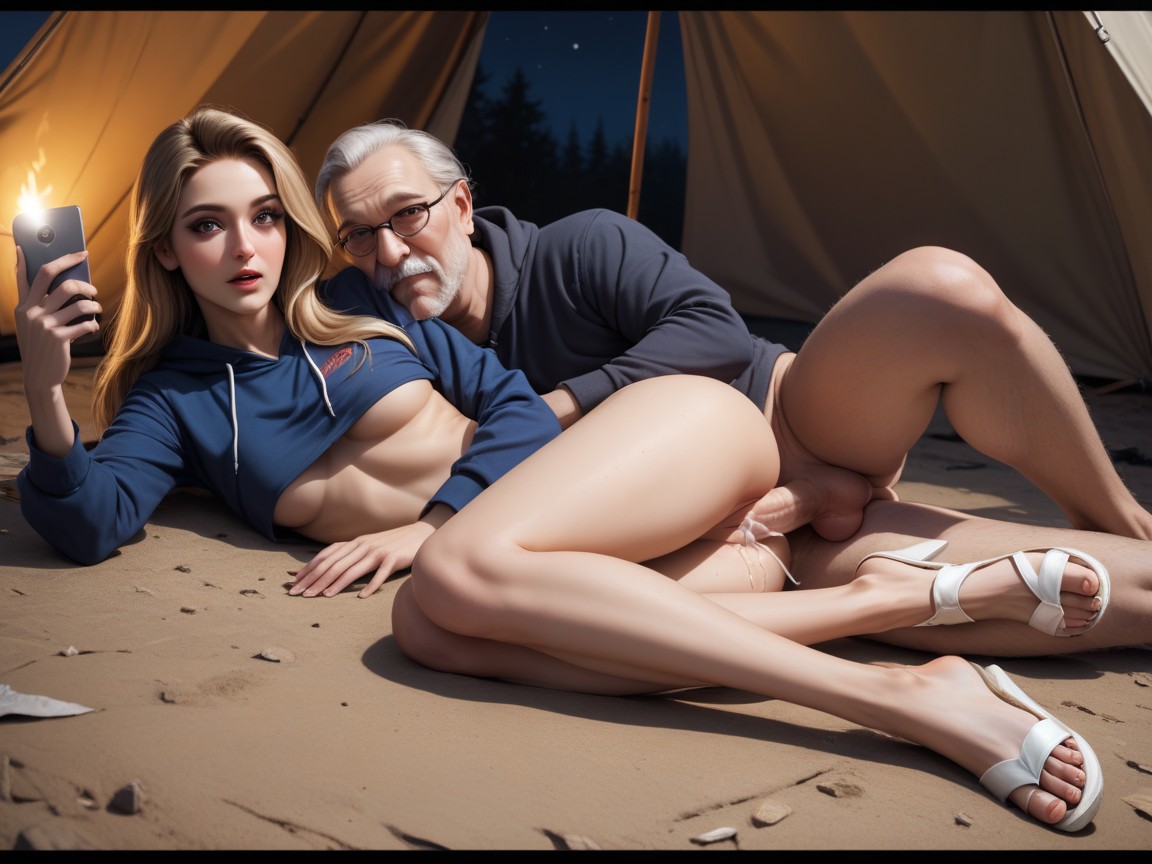 Knee Up, He Fucks Her, Eyeliner AI Porn