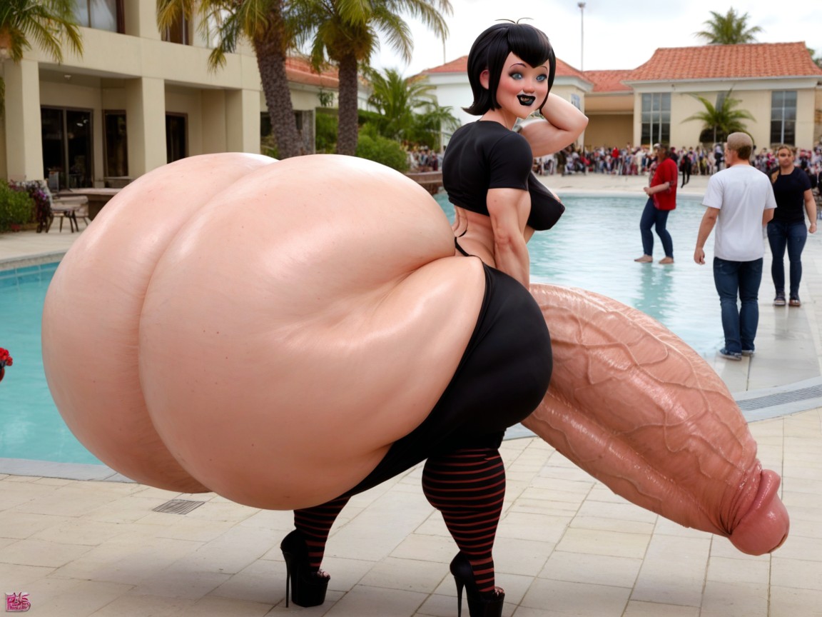 Super Gigantic Ass, Erigierte Brustwarzen, Hyper Thick Muscular Legs Transfrau KI-Porno