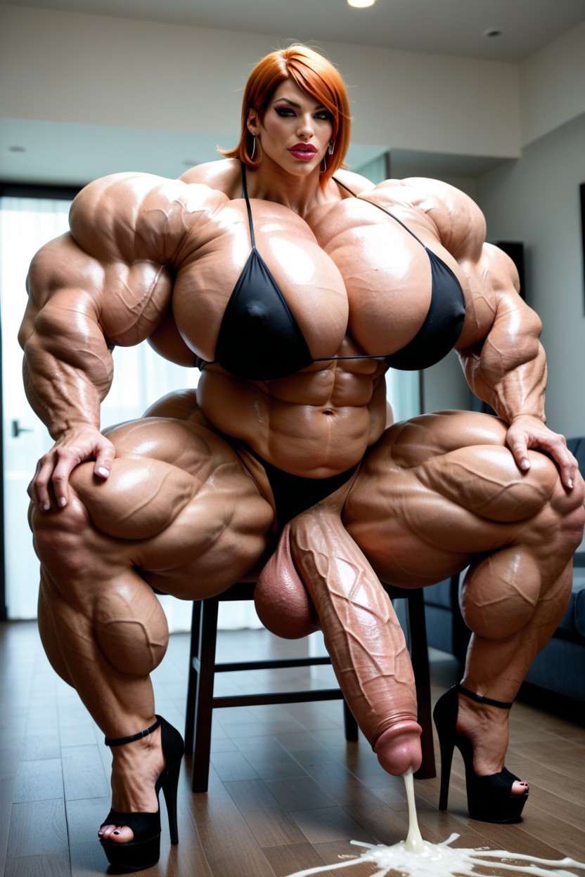 Hyper Gigantic Testicles, 25+, Huge Arms Shemale AI Porn