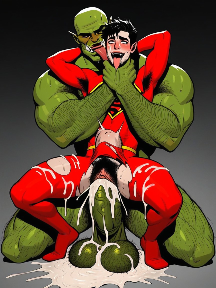 Cock Shaped Abdominal Bulge, Excruciating, Choking AI Gay Porn