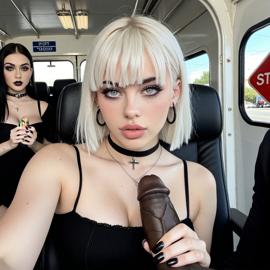 Full Body, Black Eyeliner And Mascara, Earrings AI Porn